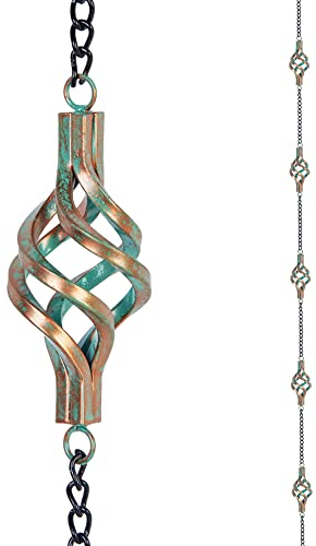 dreamysoul Regenkette, Eisen-Regenkette für Dachrinnen, Bronze-Vogelkäfig, dekorative Regenketten für Fallstangen, verstellbare Länge