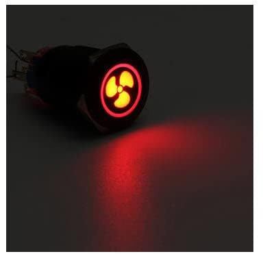 ECI ELETTROFORNITURE INTERRUTTORE DA INCASSO LUMINOSO SIMBOLO VENTOLA in metallo da 19MM per sistema 12V LED