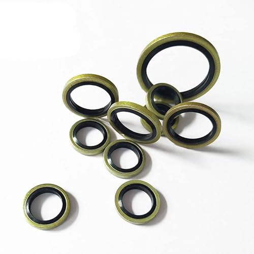 6/8/10/12/14/16~60 mm Rondelle collée Métal Caoutchouc Joint de bouchon de vidange d'huile Fit M6/M8/M10/M12/M14/M16 ~ M60 Joint de rondelle combiné M52 (2 pièces)