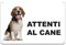 Phonecasing Cartello Segnale Attenti al Cane in Alluminio 3 mm Composito (20 cm x 15 cm, Beagle)