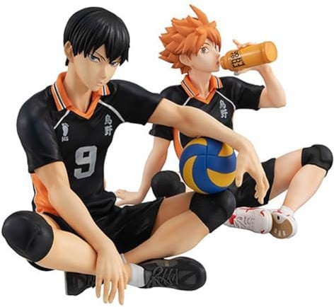 Anjinguang Haikyuu Figur Hinata Syouyou/Kageyama Statue - Nudelstopper Modell 10 cm - Sammlerstück PVC Sitzpose Skulptur Desktop Ornament