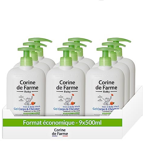 Corine de Farme | Éco Pack de 9 Gel Lavant Surgras Corps et Cheveux au Calendula