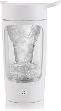 EQURA Protein Shaker Elektrisch, 650ML USB Wiederaufladbar Shaker-Flasche, Tritan Elektrischer Eiweiß Shaker, BPA-frei (Weiß)