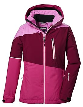 killtec Mädchen Skijacke/Funktionsjacke mit Kapuze und Schneefang KSW 331 GRLS SKI JCKT, dunkel himbeere, 152, 42091-000