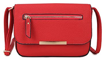 Long & Son Damen Crossbody & Schulter Handtaschen C-1337, rot, One size