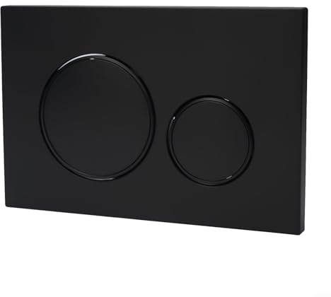 NbgrvB WC-Tanks Druckplatte Betätigungsplatte für Geberit Sigma20, Chrom-Kunststoff für Doppelspülung 115.882, runder Kopf, Doppel-WC-Druckknopf (schwarz (115.882.16.1)), 9SP11FY4N1N083QFM44IQ2H53