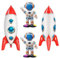 SUNSK Luftballons 4D Rakete Stehende Weltraum Astronauten Folienballon Groß Aluminium Folie Ballon Outer Space Folienballon für Kinder Jungen Birthday Decorations (4 Stück)