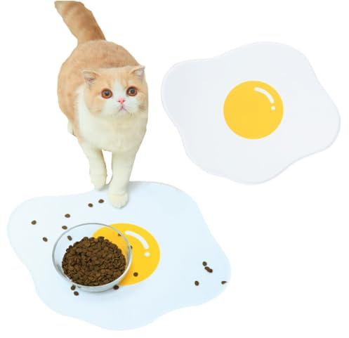 Tischset, hitzebeständig, glatt, kreatives Design, Hund, Spiegelei, Silikon, Haustierfutter, Futtertablett, flexible Matte