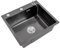 Fregadero de acero inoxidable negro 50x 45 cm Fregadero de cocina Fregadero encastrado 1 cubeta Fregadero independiente incl juego de desagüe y dosificador de jabón para cocinas y oficinas