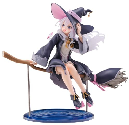 Zhongkaihua Wandering Witch The Journey of Elaina Figur, Elaina 19 CM Figur Ride a Broom Style, PVC Modell Home Christmas Decoration Statue Birthday Gift