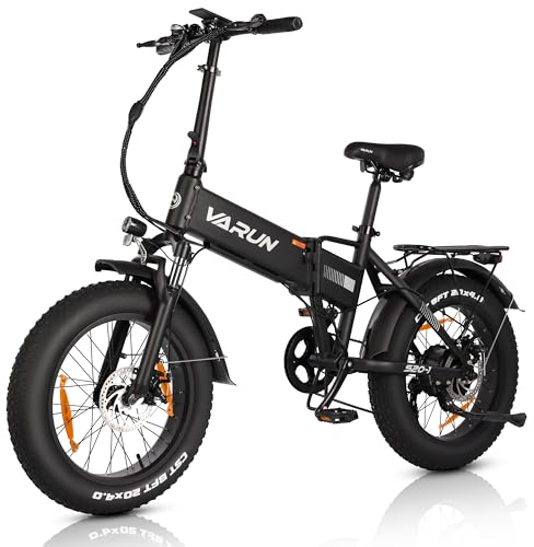 VARUN E Bike Klappbar 20 Zoll, Elektrofahrrad mit 48V13Ah Li-Ionen-Batterie, Reichweite max. 100-120KM, E-Bike 7-Gang Getriebe, 5 PAS LCD-Display, 20 * 4.0 rutschfeste Fat Tire E-Fahrrad