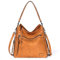 TANTOMI Handtasche Damen, Große mit Fach Umhängetasche Crossbody Bag Eleganter Vintage Shopper Tasche mit Abnehmbarem Schulterriemen (Braun)