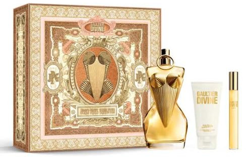Gaultier Divine by Jean Paul Gaultier für Damen, 3-teiliges Geschenkset, 3,4 Unzen, EDP-Spray, 80 ml, EDP-Spray, 65 ml Body Lotion