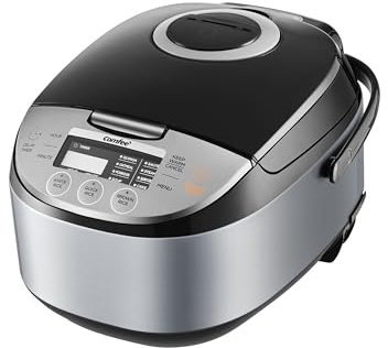 COMFEE' Arrocera 12 tazas cocidas/6 tazas sin cocinar, portátil y antiadherente, olla de arroz japonesa con tecnología Fuzzy Logic, 11 ajustes preestablecidos
