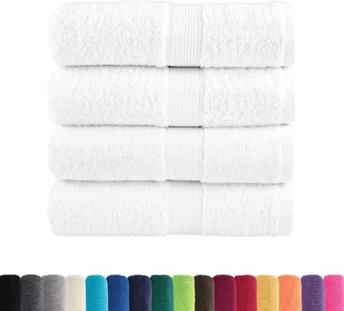 vidaXL Toallas de baño Premium SOLUND, 4 Unidades, Blancas, 30 x 30 cm, 600 g/m²