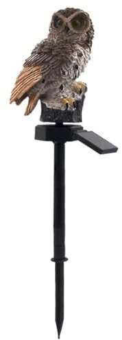 Sarini Solar-Gartenfigur Eule, Gartenskulpturen und -Statue, wasserdichte Solartiere für den Außenbereich, Garten, Hof, Balkon, Blumenbeet-Dekoration