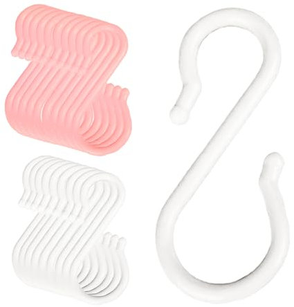 Kisstta 16 Stück S Haken für Kleiderstange, Haken zum Einhängen für hängende Töpfe und Pfannen, Kaffeetassen, Kleidung, Pflanzen, Küchenhaken für Küche, Bad, Schrank, Garten