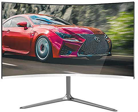 ATNCKS 24 Inch Curved Surface Computer Monitor, Full HD LCD External Monitor, Wall Mounted, 178° Wide Viewing Angle External Gaming Screen, Display