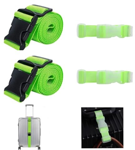 LIANRISES 2 Stück Koffergurte Koffergurt Kofferband Kofferbänder Koffer Gurtband Koffergürtel Koffer Spanngurt Nylon Einstellbar Schnell Freigegeben