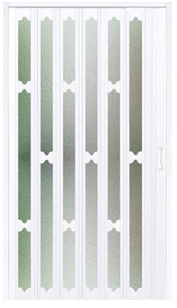 Porte a soffietto for porte pieghevoli in PVC, porte pieghevoli con vetro acrilico smerigliato, porta scorrevole con maniglia for porte del bagno dell'armadio(69x80in (175.5x203cm))