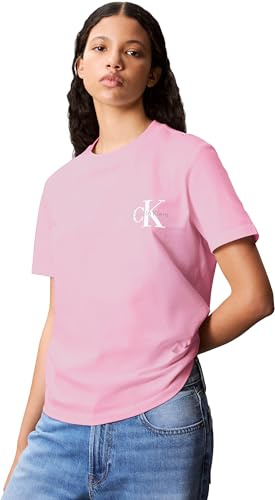 Calvin Klein Damen 2er Pack T-Shirts Kurzarm Logo Tee mit Rundhalsausschnitt, Rosa (Fairy Tale), M