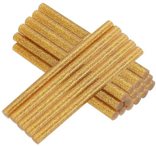PATIKIL 4x0.27 Inch Glitter Hot Glue Sticks, 38 Pcs Hot Glue Gun Sticks Mini Hot Melt Adhesive Glue Stick for DIY Art Craft Repairs Festival Decoration, Golden Powder Glue