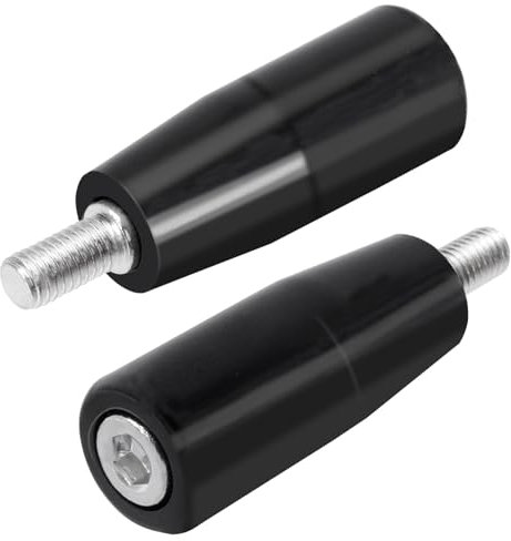 Swpeet Lot de 2 volants rotatifs à tige filetée mâle M8 x 50 mm, poignée de machine, poignée de bouton rotatif, manivelle pour fraiseuse, tour, meuleuse, perceuse