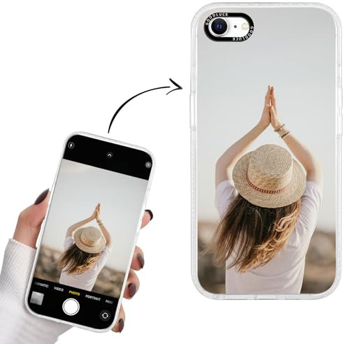 Yoedge Personalised Phone Case for iPhone 7 Plus/8 Plus 5.5, Transparent Aesthetic Image Photo Custom Design Flexible Soft Silicone Rubber Shockproof Bumper Cover Girls Women for iPhone 7 Plus,Clear