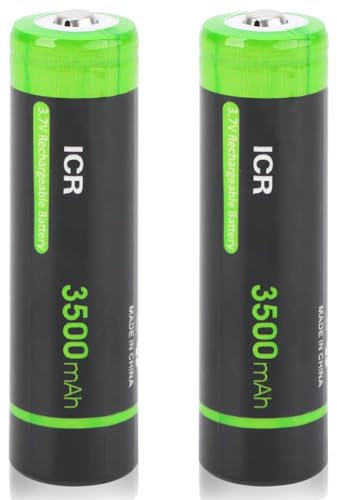 Piles Rechargeables 3.7V, Batterie NiMH 3500mAh Pile, Batteries Haute capacité pour Lampe Frontale LED, télécommande, Voiture télécommandée T.N - 2Pcs