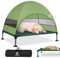 Elevated Dog Bed Large with Upgraded Canopy, Raised Outdoor Dog Tent with Powerful Anti-Slip Feet, Portable Pet Cot with Larger Shade, Raised Cooling Bed for Camping, Backyard, Beach, Poolside
