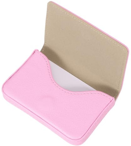 sourcing map Visitenkartenetui, PU Leder Visitenkartenetui Tasche Visitenkartenhalter mit Magnetverschluss für Damen und Herren, Rosa
