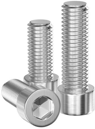 GUEEYUAW 20 Pièces Vis à Tête Cylindrique M6 x 35 mm, 304 Acier Inoxydable DIN 912 A2 V2A, Vis à Tête à Six Pans Creux, Peuvent être Utilisés en Extérieur