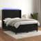 Boxspringbett mit Matratze & LED Schwarz 140x190 cm Samt,Luxuriöses Samt Boxspringbett mit verstellbarem Kopfteil und spielender LEDBeleuchtung für erholsamen Schlaf im Schlafzimmer Schlafzimmer Möbel