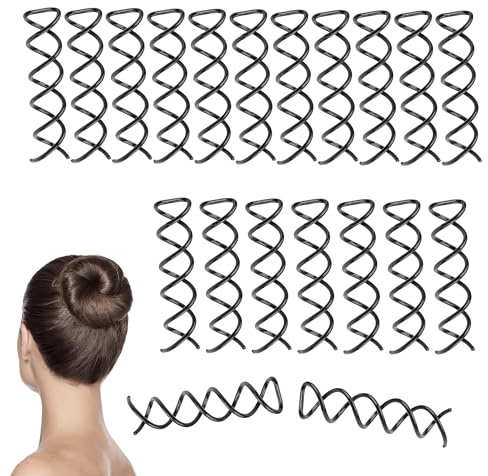 20 Pcs Black Hair Grips Used for Tying Hairs with Cork Needles | Cork Needles Without Scratches, Spiral Hair Pins, Alloy Bun Pins, For Girls Child Women DIY Hair Maker