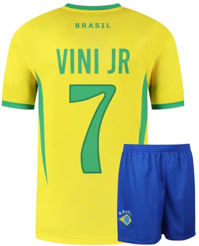 Brasilien Fußball Trikot Set Heim Vini JR. - Kinder und Erwachsene - Jungen - Herren - Sportsachen - Geschenke - Sport t Shirt - Sportbekleidung