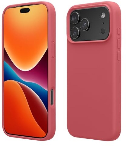 kwmobile Handyhülle für iPhone 17 Pro Max Hülle, für iPhone 17 Pro Max Case - Hülle Silikon - kabelloses Laden - Dark Rose