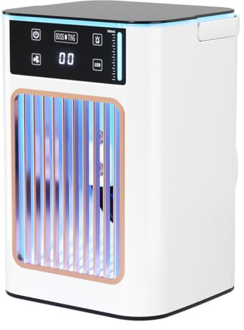 Portable Air Cooler, 3 Speeds Evaporative Air Conditioner Fan with Night Light, Desktop Air Cooler with 900ml Water Tank, USB Misting Cooling Fan Cordless Personal Conditioner Fan for Home Office