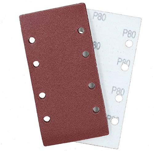 Hook/Loop 1/3 Sheet Sanding Sander Sandpaper Pads 10 Pack 80 Grit