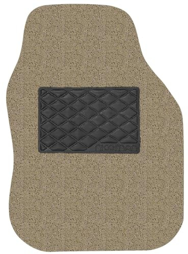 Nicoman Universal Car Floor Mat Spaghetti Coiled PVC Vinyl Loop Gecko Backing Anti-Slip Heavy Duty Waterproof Easy Clean - (Beige, Full Set, Small, 4 Piece)