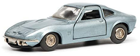 Schuco 450176200 Automatic Racer Opel GT, mit Aufziehwerk, Modellauto, Limitierte Auflage: 500 Stück, blau metallic