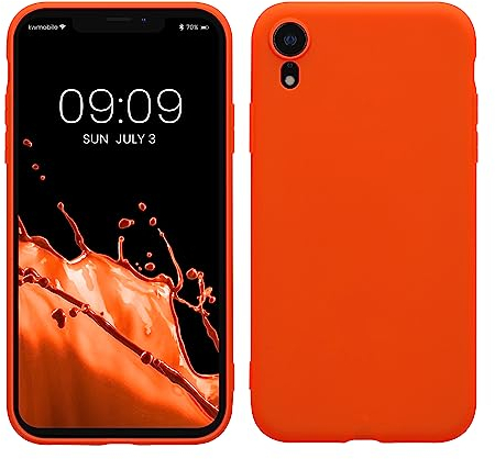 kwmobile Case Compatible with Apple iPhone XR Case - Soft Slim Protective TPU Silicone Cover - Neon Orange