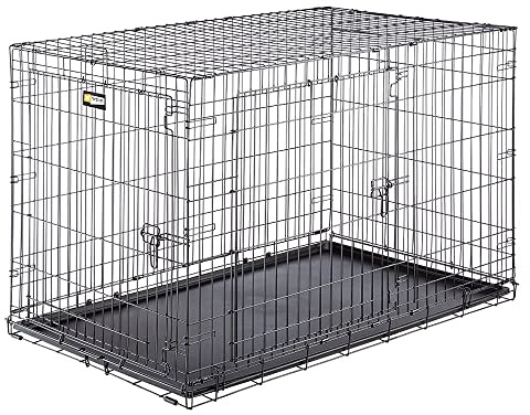 Ferplast Gabbia pieghevole per cani DOG-INN 120 Recinto per cuccioli, Trasportino in metallo, Separatore incluso, Porta doppia con chiusura di sicurezza, 123,8 x 76,2 x h 81,2 cm Nero