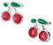 925 Sterling silber Kirschen cherry Ohrstecker Ohrringe mit Emaille rot grün kinder damen Schmuck kirsche