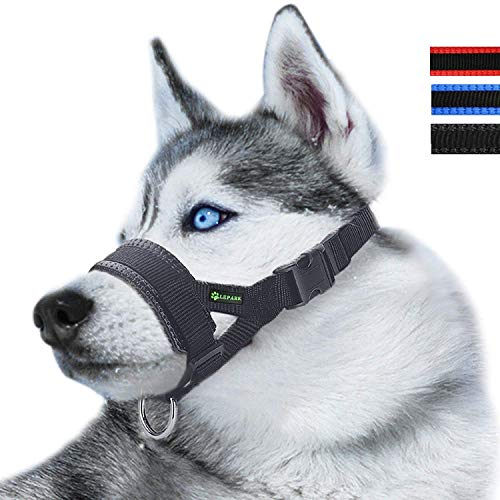 Hundemaulkorb für kleine, mittelgroße, große Hunde verhindern das Beißen, Bellen und Kauen, verstellbare Schlaufe (M/Schwarz)
