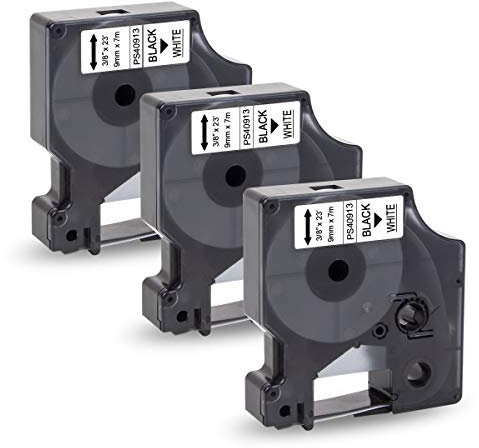 Pristar Kompatibel Schriftband Ersatz für Dymo D1 40913 S0720680 9mm x 7m Schwarz auf Weiß Etikettenband für Dymo LabelManager 160 PNP 210D 360D 280 420P 500TS 640CB Labelpoint 250 150 100 200
