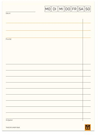 MEYCARD - B6B Tagesplaner, Block je 100 Blatt, 2 Stück, To Do Liste, größer DIN A6