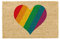 CKB LTD Rainbow Heart Shaped Novelty DOORMAT Unique Doormats Front/Back Door Mats Made with a non-slip PVC backing Colourful - Natural coir - Indoor & Outdoor