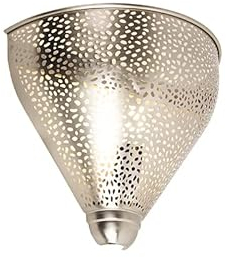 Qazqa - Orientalisch Orientalische Wandleuchte Stahl I Silber I nickel matt mit Lichteffekt - Sinbad I Schlafzimmer - Stahl Rund - LED geeignet E14