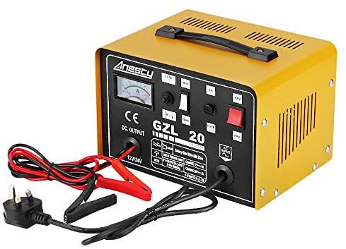 Car Battery Charger, 12V/24V 20A 20Amp Heavy Duty Battery Charger, Ideal for Various Vehicle Cars Vans Tractors Lead-acid Batteries