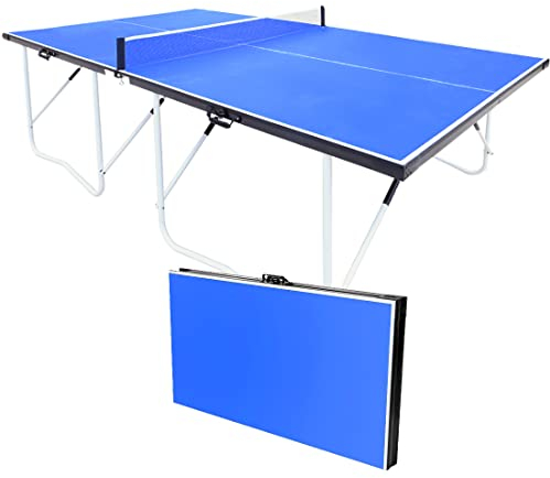 homelikesport 9FT Folding Table Tennis Table Outdoor Indoor Portable Ping Pong Table Full Size Professional Rollaway Table Easy Quickly Installation 95% Pre-assembled